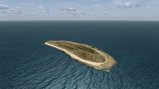 A view of Howland Island that Amelia Earhart never enjoyed. The island, a property of the United States, remains uninhabited, but is quite poplar among various wildlife that nests and forages there. 