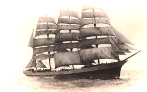 A rare photo taken from the "Original Real Photo Postcard" of the 4 Masted Barque Crompton, in which Fred Noonan, at 17, shipped out as an ordinary seaman,very early in his remarkable career. Crompton was launched in July 1890, in Liverpool,, and on Nov. 23, 1910, Crompton wrecked on a voyage from Tacomo to Limerick at Puffin Island, Portmagee, on the southwest coast of Ireland. It's probable Noonan was aboard Crompton at the time., though we can't be certain in the absence of definitive records.