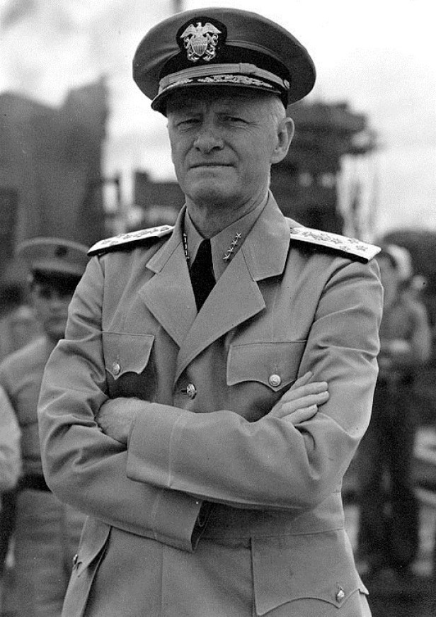 Adm. Chester W. Nimitz, Commander in Chief, Pacific Fleet, circa 1942, the last of the Navy’s 5-star admirals. In late March 1965, a week before his meeting with General Wallace M. Greene Jr. at Marine Corps Headquarters in Arlington, Virginia, Nimitz called Goerner in San Francisco. "Now that you're going to Washington, Fred, I want to tell you Earhart and her navigator did go down in the Marshalls and were picked up by the Japanese," Goerner claimed Nimitz told him. The admiral's revelation appeared to be a monumental breakthrough for the determined newsman, and is known even to many casual observers of the Earhart matter. "After five years of effort, the former commander of U.S. Naval Forces in the Pacific was telling me it had not been wasted," Goerner wrote.