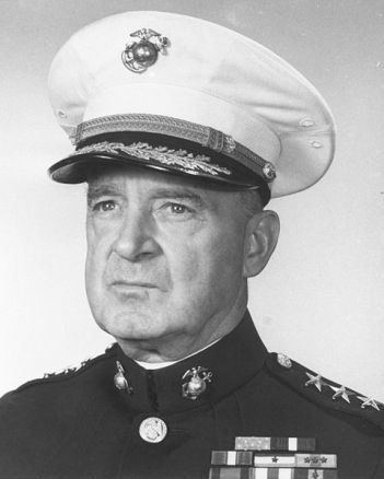 General Alexander A. Vandegrift, eighteenth commandant of the U.S. Marine Corps, confirmed Amelia Earhart’s death on Saipan in an August 1971 letter to Fred Goerner. Vandegrift wrote that he learned from Marine General Tommy Watson, who commanded the 2nd Marine Division during the assault on Saipan and died in 1966, that “Miss Earhart met her death on Saipan.” (U.S. Marine Corps photo.)