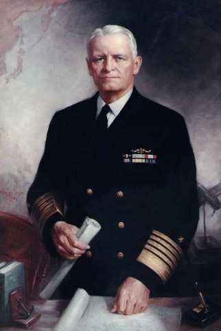 Classis portrait of Fleet Adm. Chester W. Nimitz, the Navy's last five-star admiral and a important figure in the Earhart saga. Nimitz's words to Fred Goerner in March 1965 became legendary among Earhart researchers as well as the American public in the mid-1960s. Sadly. Nimitz and Goerner's contributions to the truth in the Earhart search are all but forgotten.