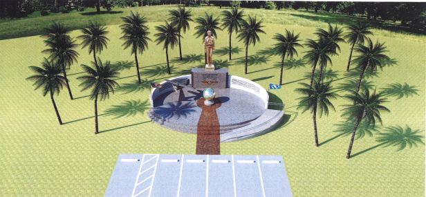 This is a close-up of the proposed Amelia Earhart Memorial Monument on Saipan, developed by local architect Herman Cabrera and first seen in my March 16, 2018 post story that announced this amazing development for the first time.